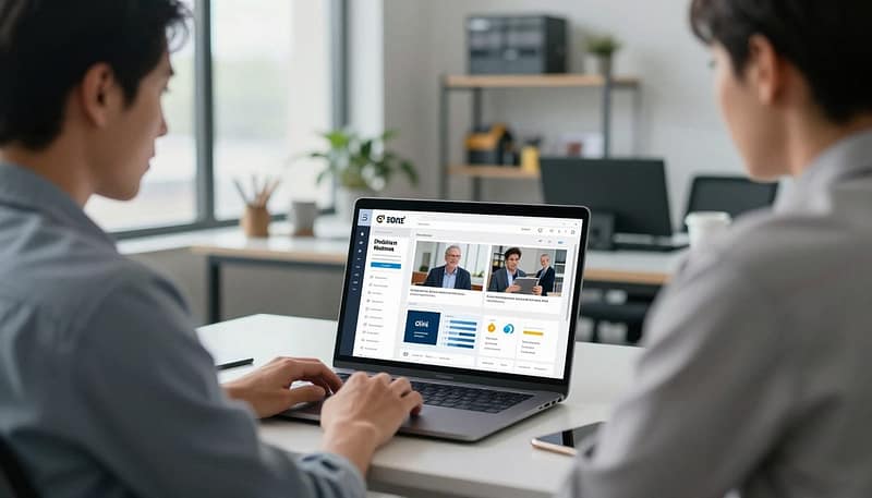 A modern office setting featuring a professional contractor sitting at a sleek desk, engaged in creating digital content for marketing. The foreground shows the contractor, dressed in professional attire, focused on a laptop with a variety of content examples displayed on the screen, such as blog posts, videos, and infographics. The middle ground includes shelves filled with tools and promotional materials, illustrating the contractor's expertise. In the background, large windows let in soft, natural light, enhancing the workspace atmosphere. The mood is productive and inspiring, highlighting the importance of valuable digital media in content marketing for contractors, with a clean and organized aesthetic that conveys professionalism and creativity. A modern office setting featuring a professional contractor sitting at a sleek desk, engaged in creating digital content for marketing. The foreground shows the contractor, dressed in professional attire, focused on a laptop with a variety of content examples displayed on the screen, such as blog posts, videos, and infographics. The middle ground includes shelves filled with tools and promotional materials, illustrating the contractor's expertise. In the background, large windows let in soft, natural light, enhancing the workspace atmosphere. The mood is productive and inspiring, highlighting the importance of valuable digital media in content marketing for contractors, with a clean and organized aesthetic that conveys professionalism and creativity.